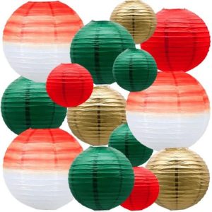 14 pcs paper lanterns mixed red cute