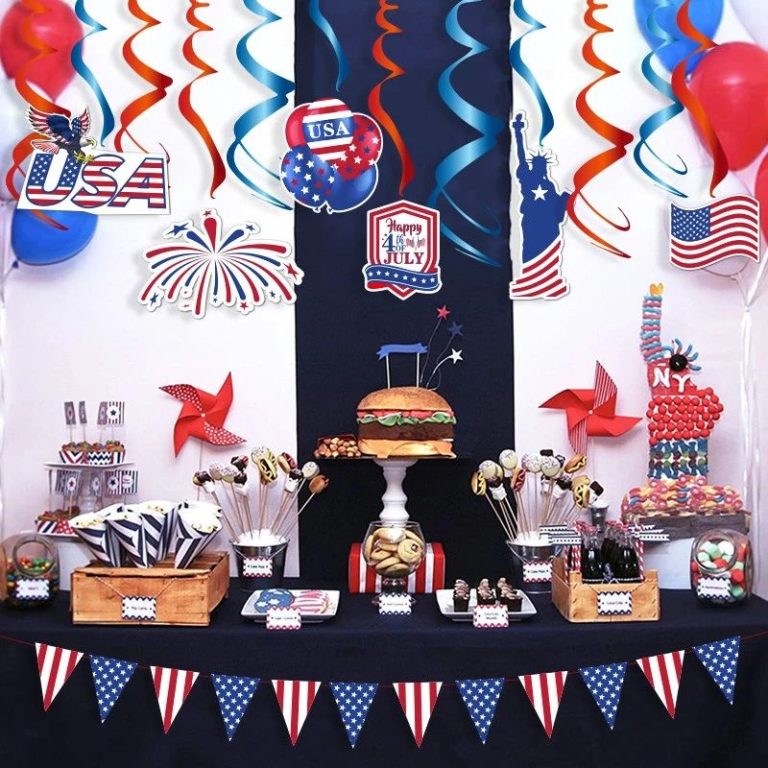 4th of July Hanging Swirls Decorations indoor