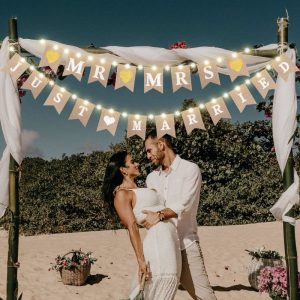 Beach Fabric Banner for wedding