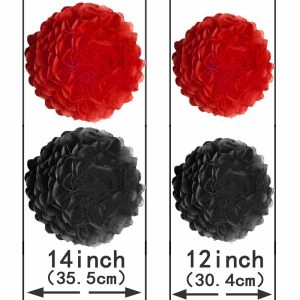 Black Red pompom flowers for wedding