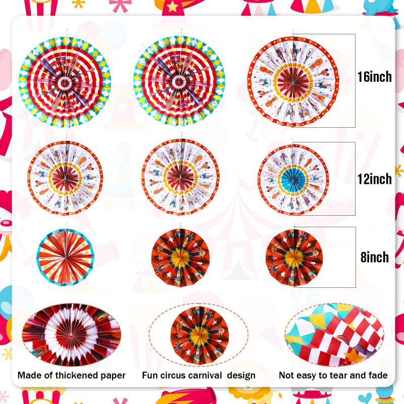 Carnival Party paper fans decorations