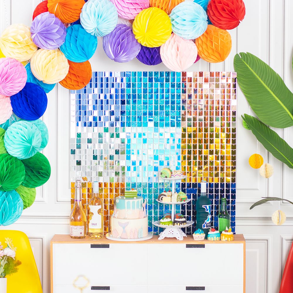 Color Backdrop Colorful Paper Honeycomb Balls