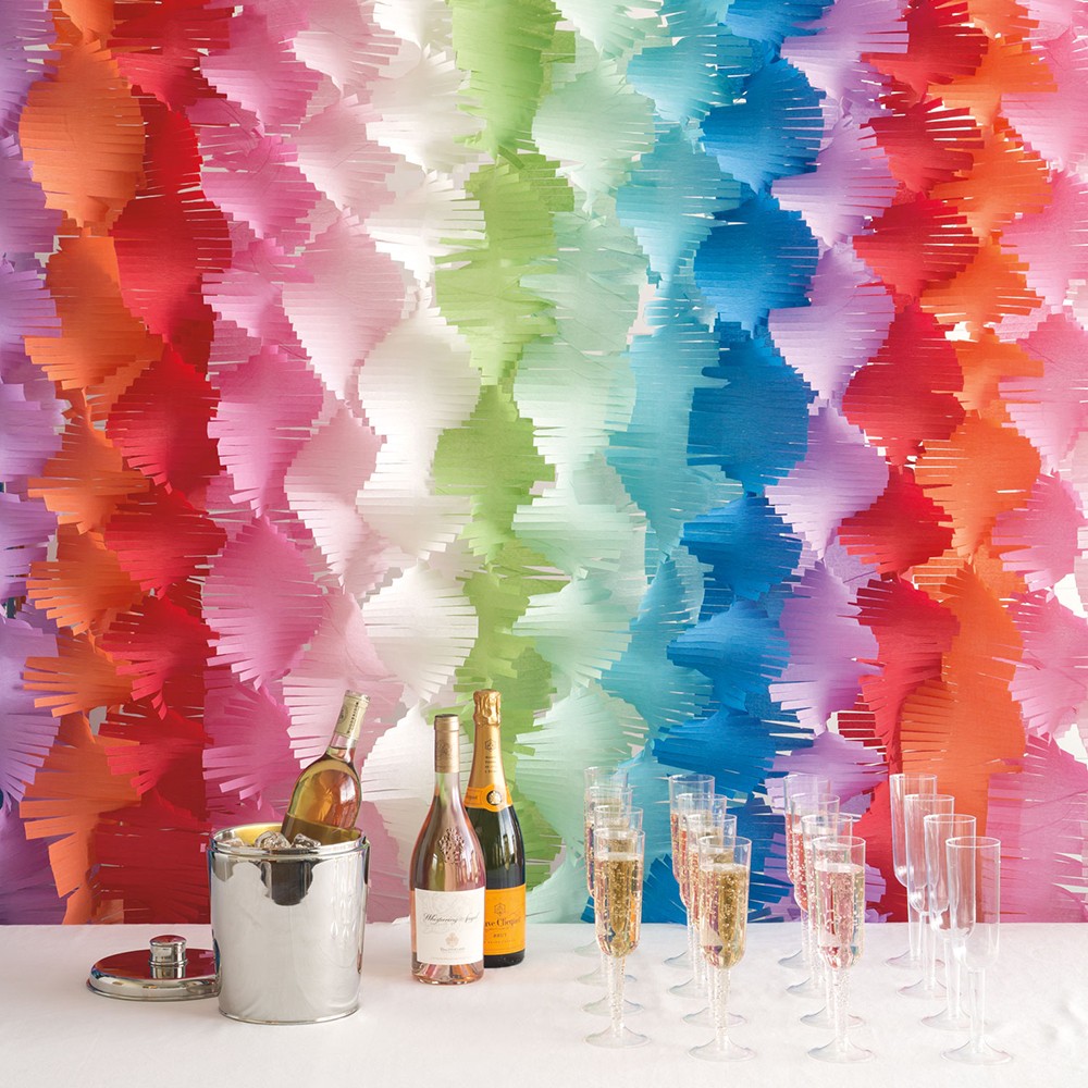 Colorful crepe paper background decoration