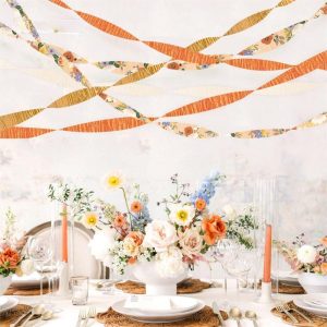 Crepe Paper Streamers for a Boho Floral Theme