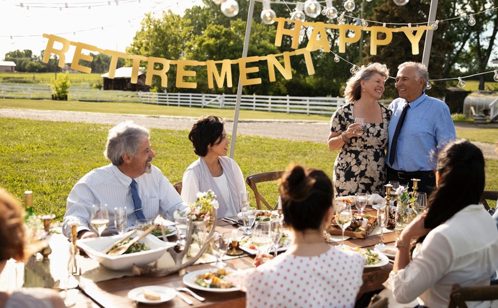 Customizable HAPPY RETIREMENT Banner