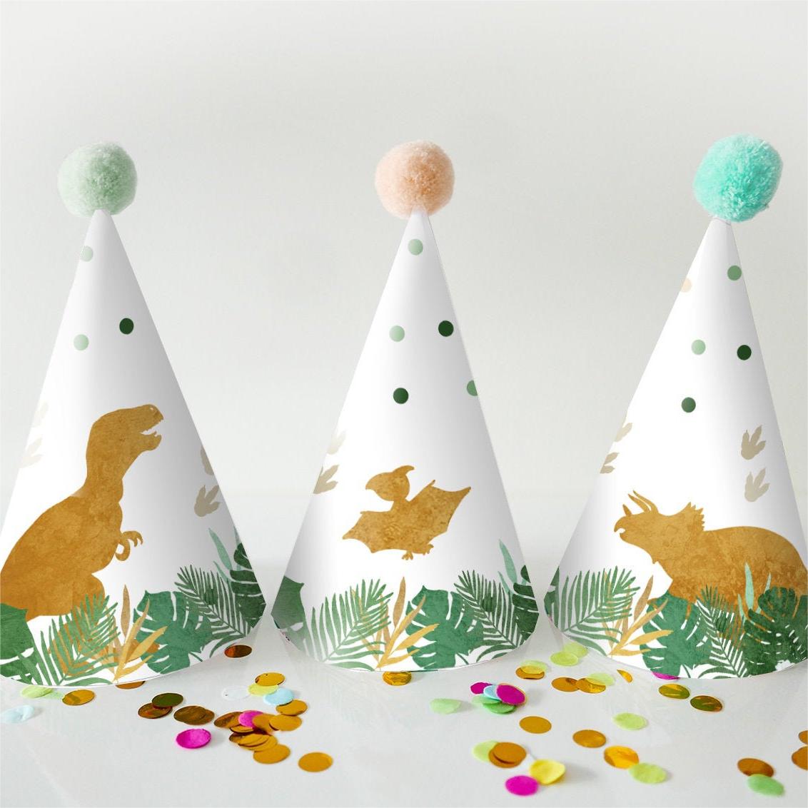 Dino Pattern Party Hats