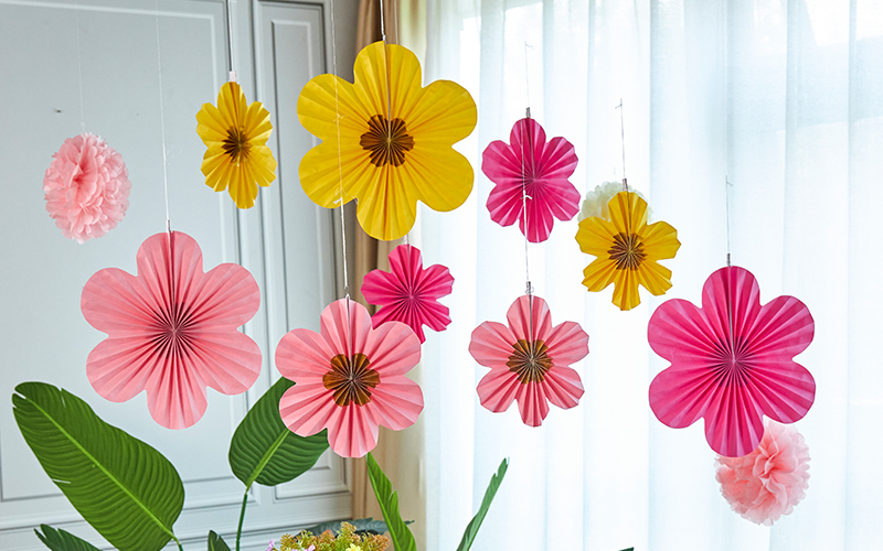 Flower Paper Fan Decor