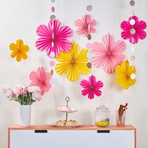 Flower paper fans party supplies