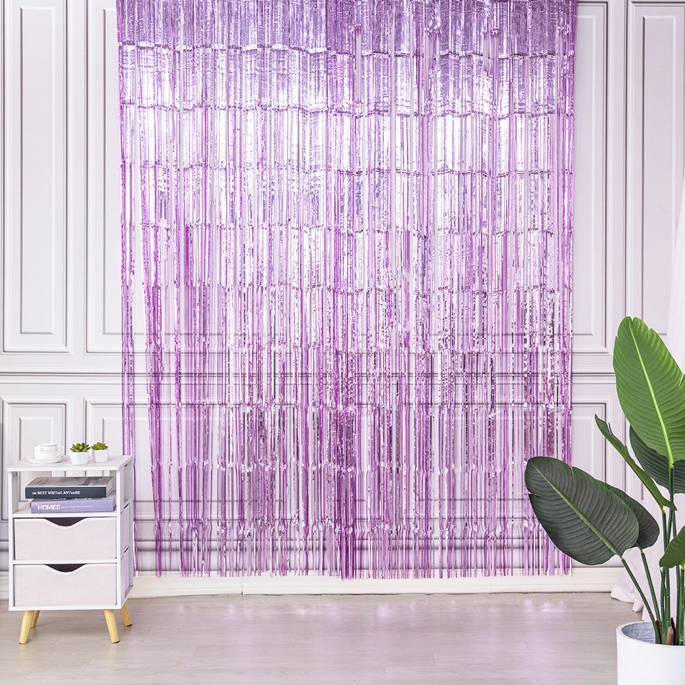 Purple Foil Curtains Backdrop Decorations