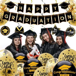 Graduation Decorations ideas balloon and party banner decorations for party