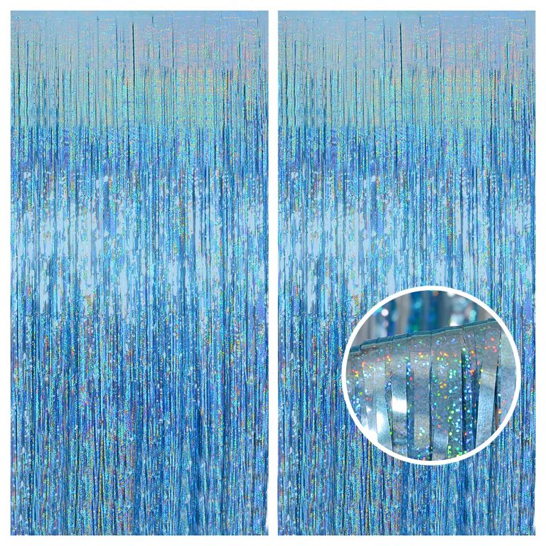 Light Blue foil curtain backdrop