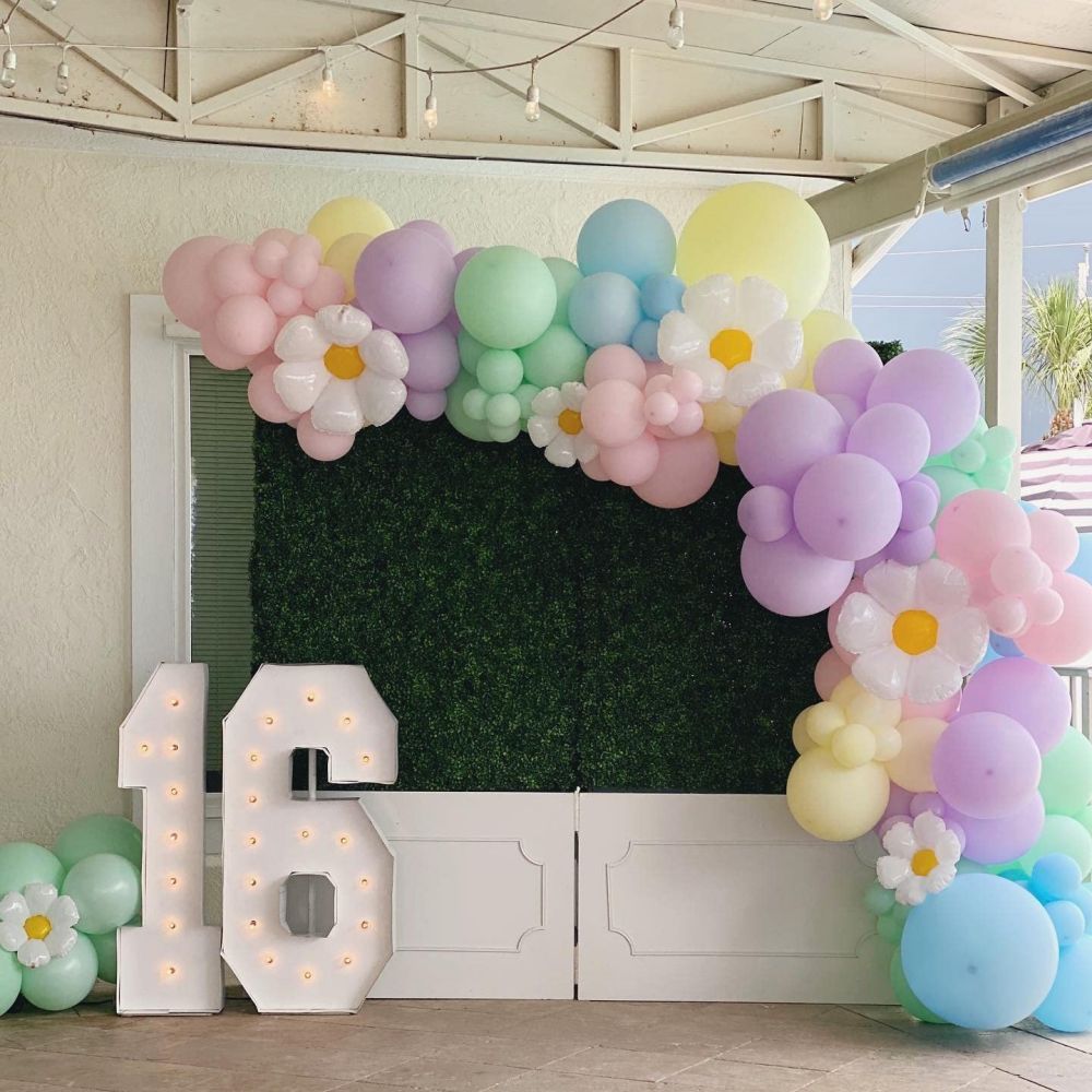 Pastel Rainbow Balloons Garland