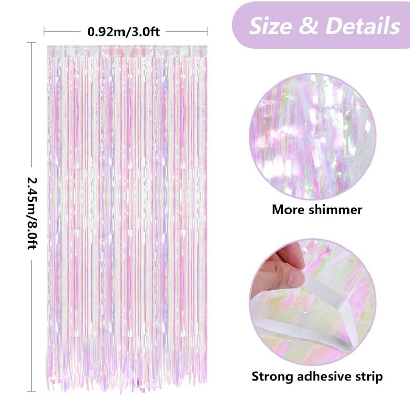 Rainbow foil curtains size