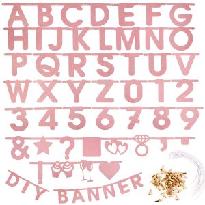 Rose Gold Glittery DIY Party Banner