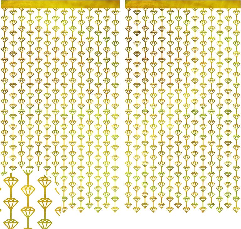 Set of 2 Diamond Foil Curtain