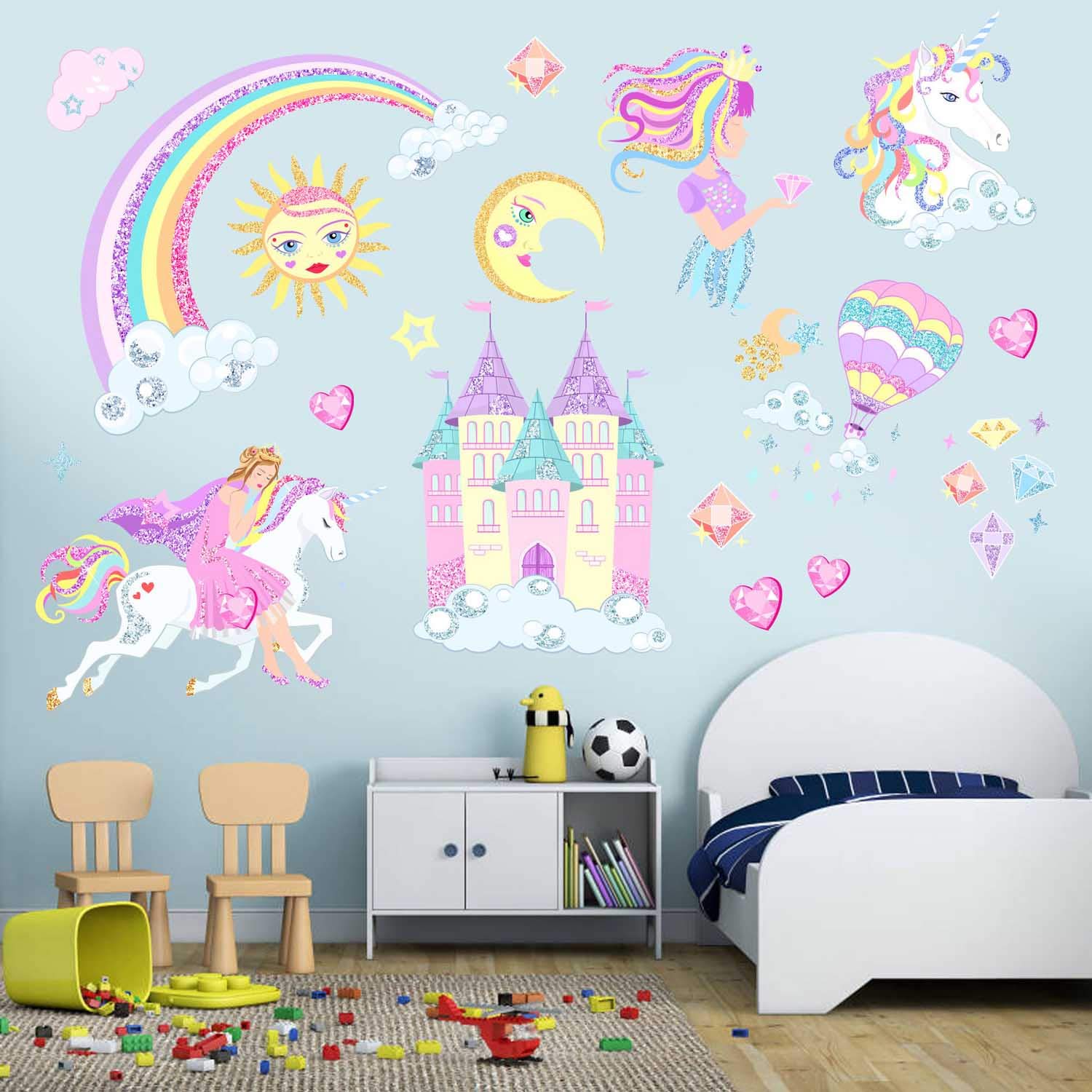 Castle, princess, unicorn theme Wall Sticker