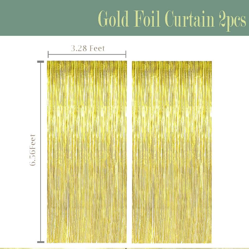 graduation party golden foil curtains backdrop