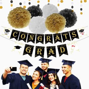 graduation party pompom flowers ideas