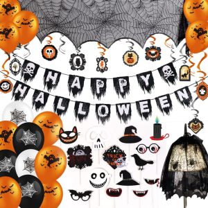 halloween party balck banner