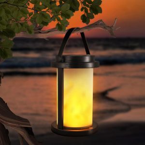 hanging LED solar flaming lamp