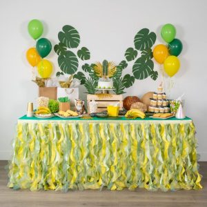 lemon green table skirt