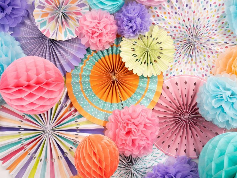 paper fans party decorations