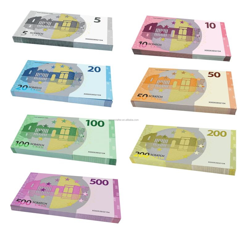 Banknotes Paper Prop Money One Stack 100 Pcs Euro Bills Realistic Play ...