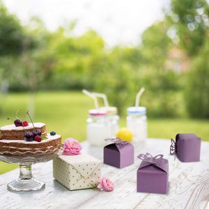 purple butterfly paper boxes garden party