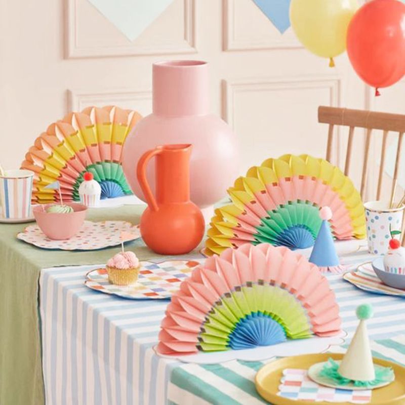 rainbow papaer honeycomb decorations