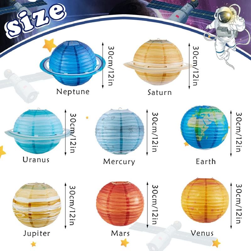 space paper lanterns size