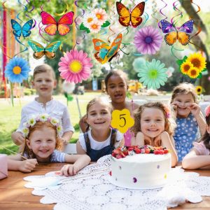 spring party flower swirls kids