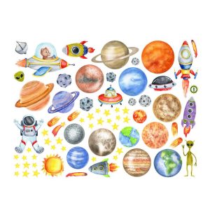 waterproof space wall stickers