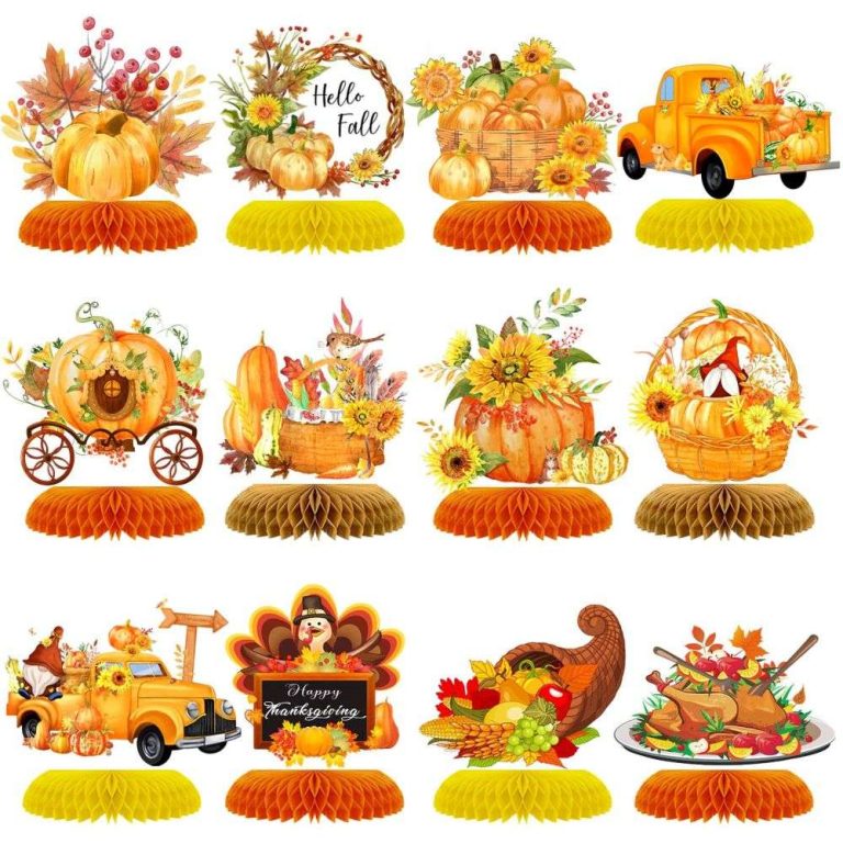 12 Pcs Thanksgiving Honeycomb Centerpieces