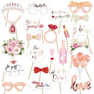 23 Pcs Rose Gold Bachelorette Party Decorations