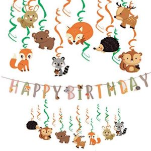 Animals Birthday Garland Foil Spirals