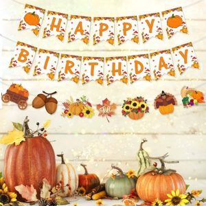 Colorful Harvest Autumn Theme Thanksgiving Birthday Decorations Set