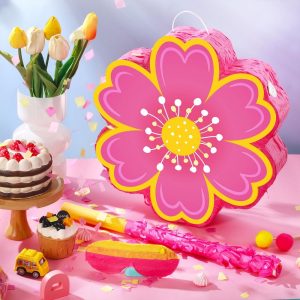 Daisy Flower Pinata Set with Bat Blindfold Confetti