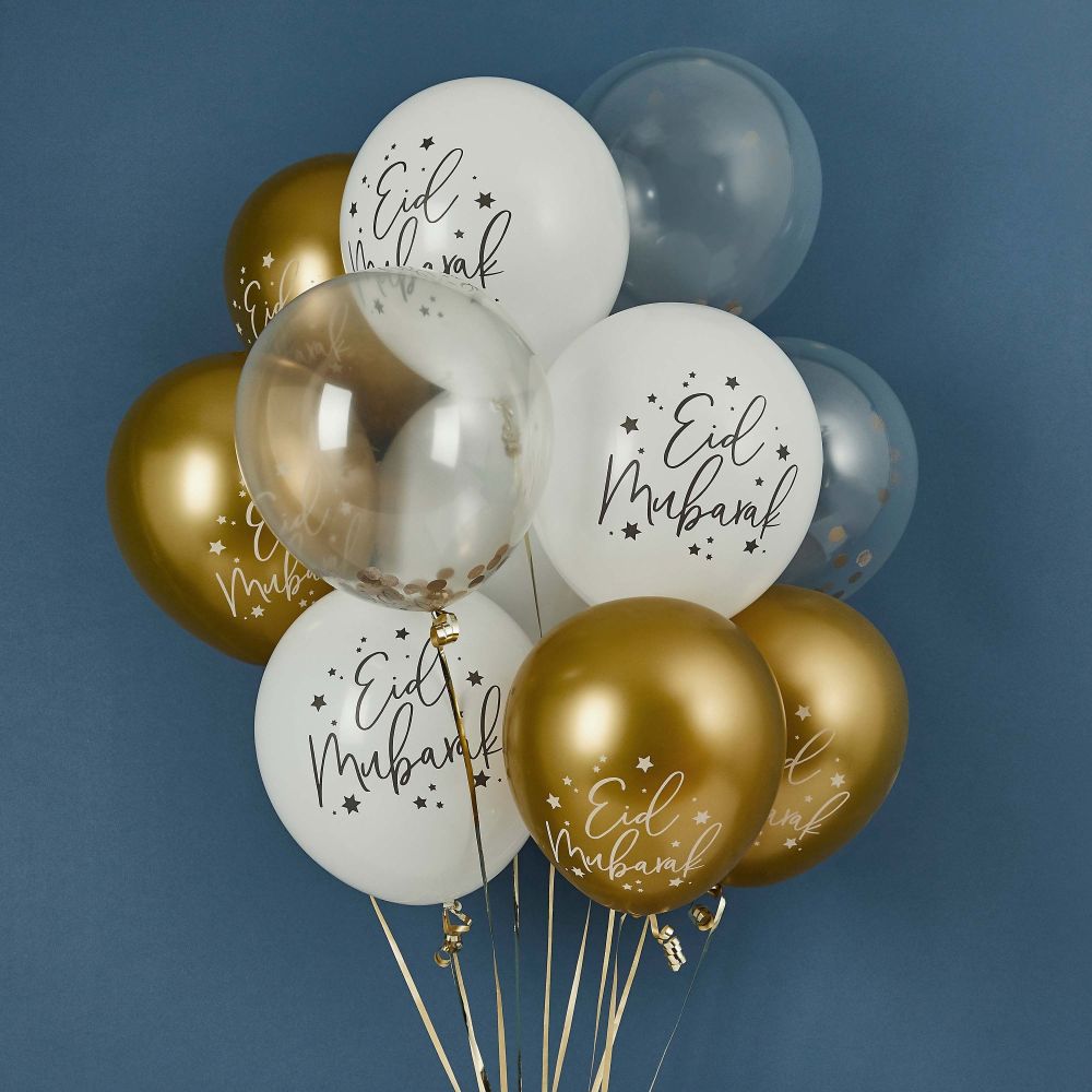 Eid Mubarak Latex Balloons Bouquet