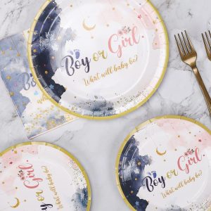 Gender Reveal Boy or Girl Paper Plates