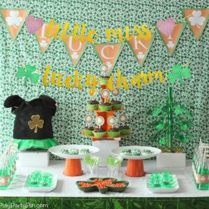 Lucky Charm Banner for Birthday Party Backdrop Decorations