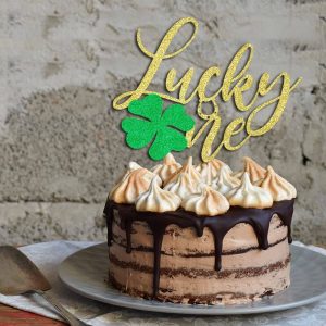 Lucky One Cake Topper with birthday cake