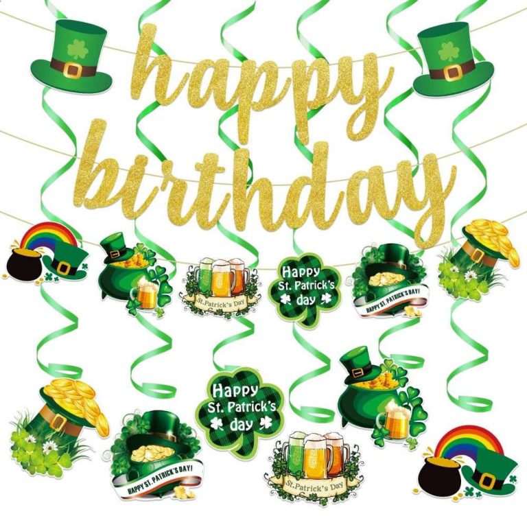 Lucky One Happy Birthday Banner and party swirls