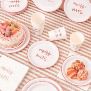 Rose Gold Miss to Mrs Party Tableware