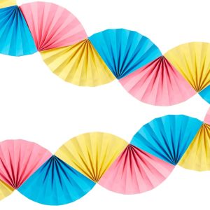 Three-color Mosaic Paper Fan Garland