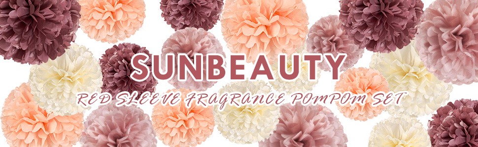 sunbeauty logo with paper pompoms