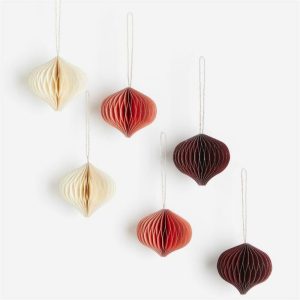 6 Pack Christmas Decorations Hanging Honeycomb