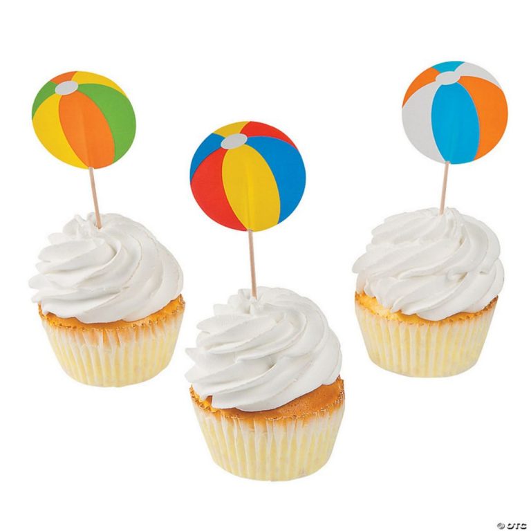 Beach Ball Picks Cake Toppers