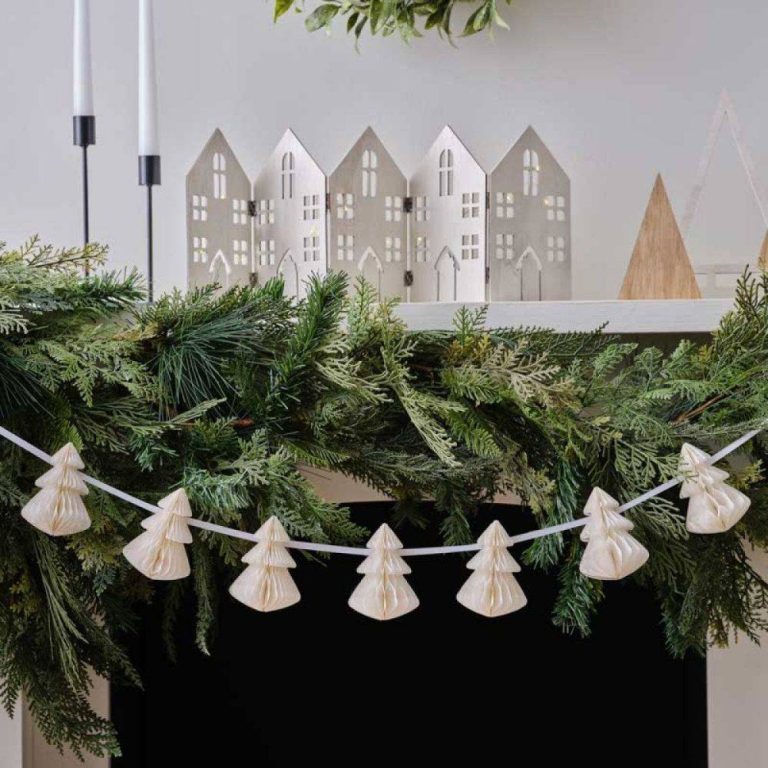 Cream Honeycomb Trees Garland - 2m