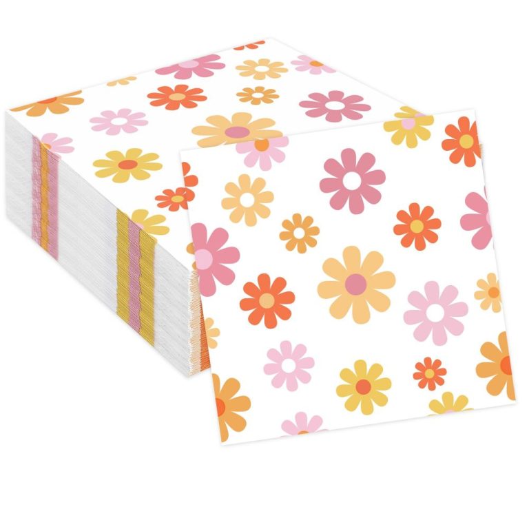 Daisy Paper Napkins Groovy Daisy Boho Decorative Dinner Napkins 3-Ply