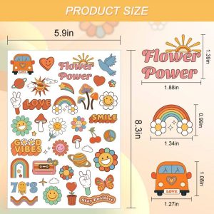 Groovy 70s Temporary Tattoos Hippie Tattoo Stickers